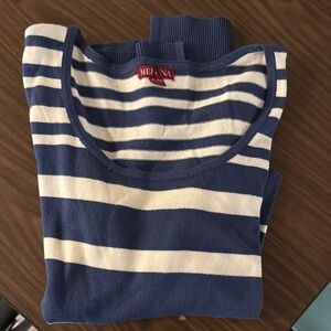 Gently Used Merona Blue and White Striped Sweater